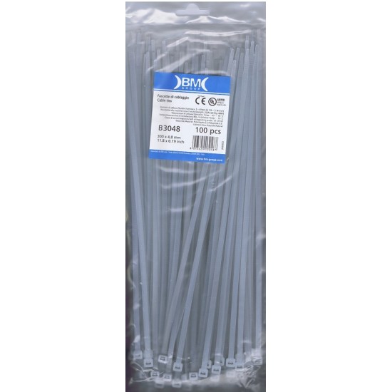 Acquista Fascette cablaggio bianche in nylon 4,8x300mm confezione d... 2