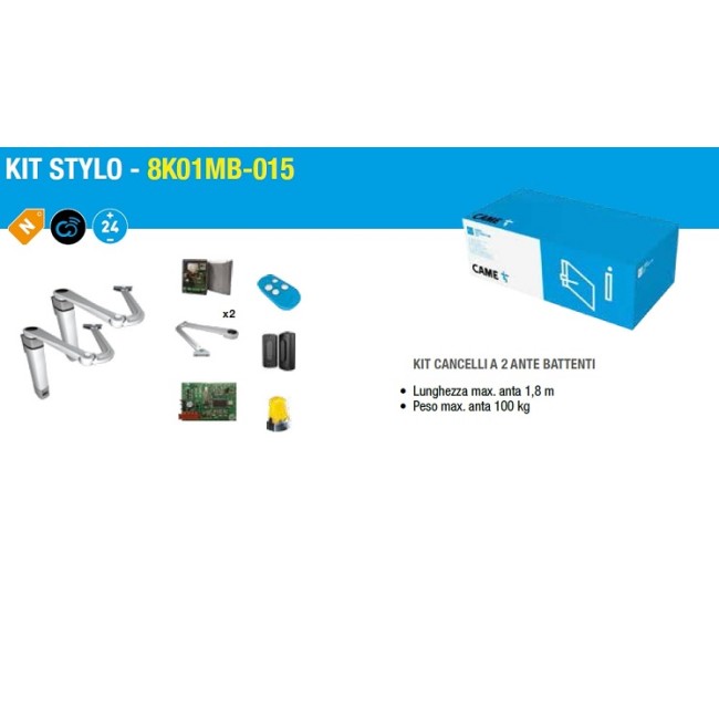 Acquista Kit completo battente irreversibile fino a 1,8mt STYLO 24V...