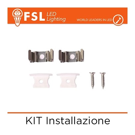 Acquista KIT installazione tappi staffe e viti per profilo INCASSO ...