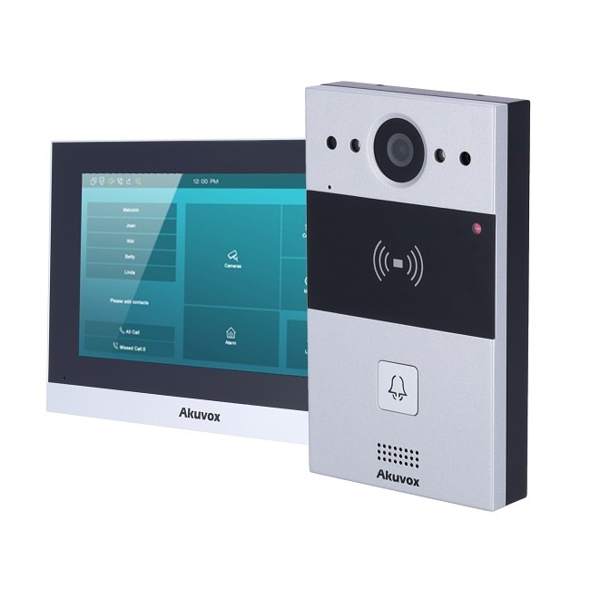 Acquista Kit videocitofonico 2 FILI e WiFi AKUVOX posto esterno e m...