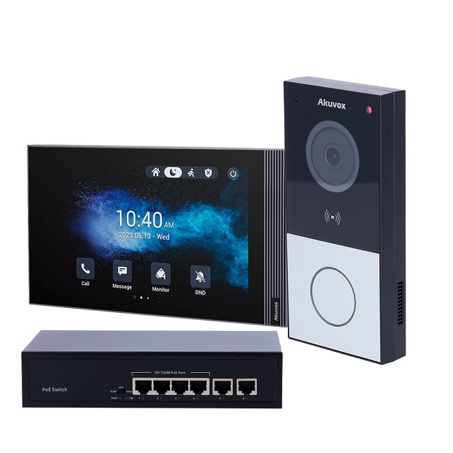 Acquista Kit videocitofonico tecnologia P2P IP e WiFi AKUVOX postaz...