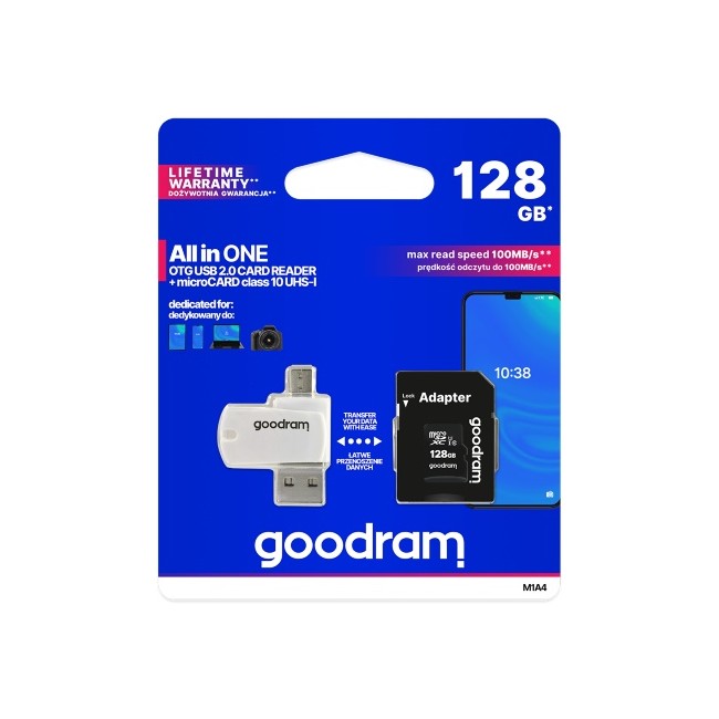 Acquista Micro SD card 128 GB class 10 + adattatore + card reader |...