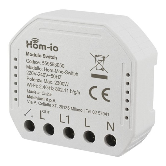 Acquista Modulo switch da incasso 10A wifi hom-io domotica HOM-MOD-...