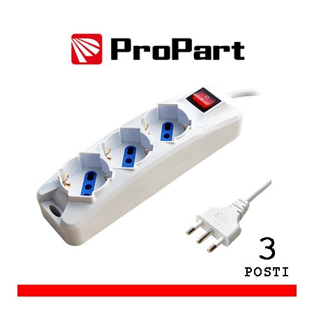 Acquista Multipresa a 3 prese 10/16A+Schuko | Tiesseelettronica.com