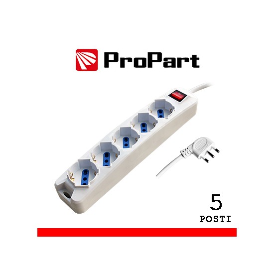 Acquista Multipresa a 5 prese 10/16A+Schuko | Tiesseelettronica.com 2