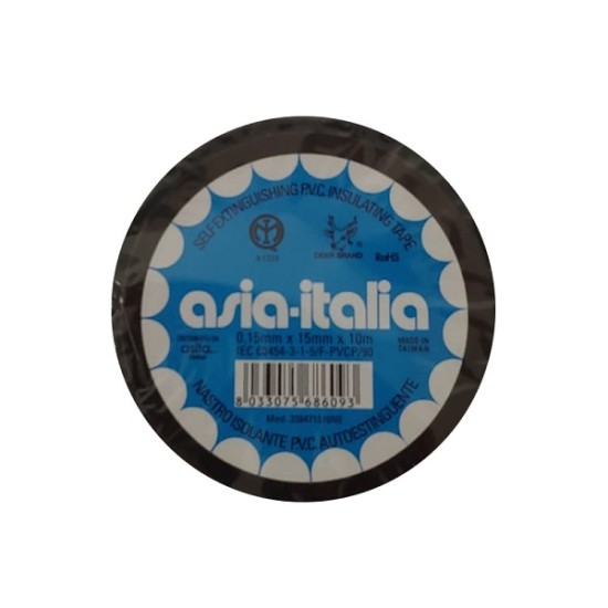 Acquista Nastro adesivo isolante PVC 10m nero 0,15x15mm ASIA Italia... 2