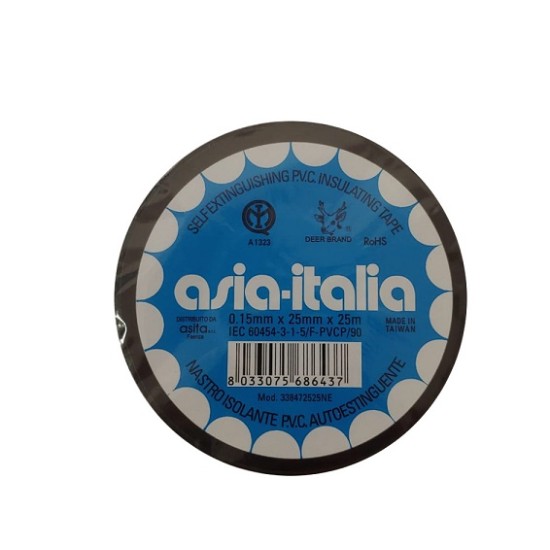 Acquista Nastro adesivo isolante PVC 25m nero 0,15x25mm ASIA Italia... 2