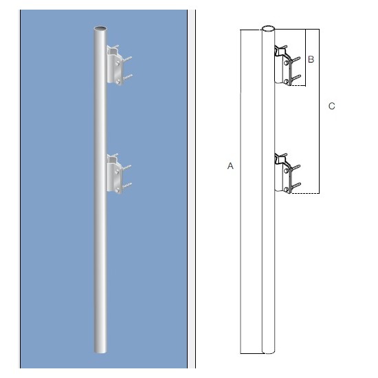 Acquista Palo pastorale 2m x 50mm con curva | Tiesseelettronica.com 2
