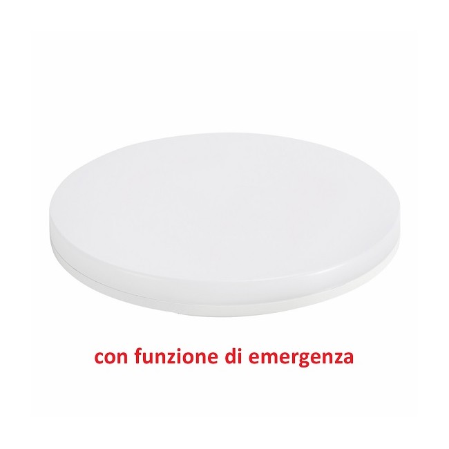 Acquista Plafoniera LED tonda con emergenza 24W CCT IP54 330x50mm l...