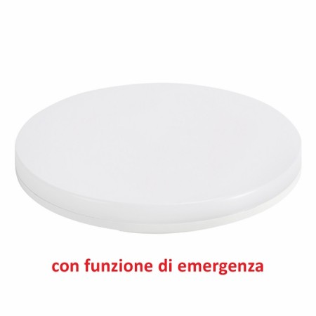 Acquista Plafoniera LED tonda con emergenza 24W CCT IP54 330x50mm l...