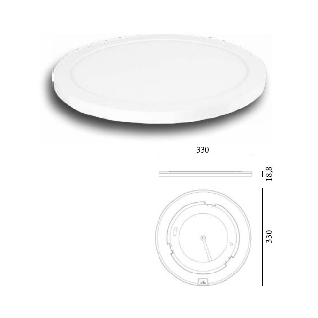 Acquista Plafoniera LED tonda potenza selezionabile 12W/18W/24W luc...