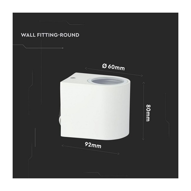 Acquista Portafaretto da Muro stondato per una GU10 Colore Bianco O...