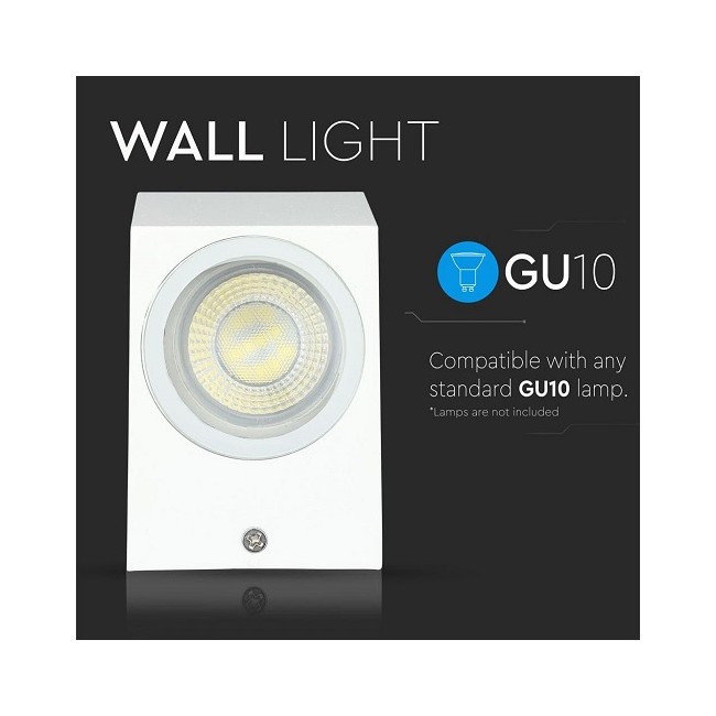 Acquista Portafaretto LED da Muro Quadrato GU10 bianco IP44 | Tiess...