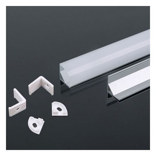 Acquista Profilo in Alluminio Angolare Colore Bianco per Strip LED ...