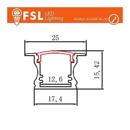 Acquista Profilo incasso alluminio per legno e cartongesso, barra 2...