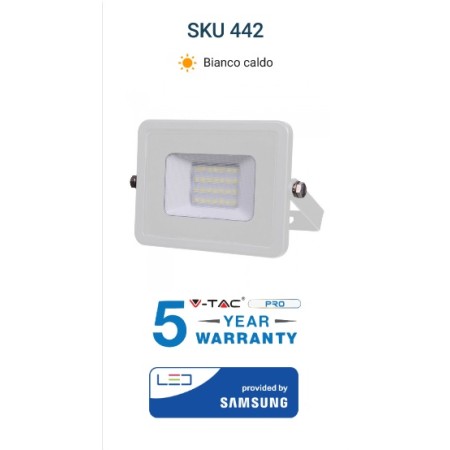 Acquista Proiettore Led 20W chip samsung luce calda 175-265VAC bian...