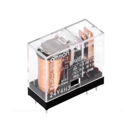 Acquista Relè miniaturizzato 24V doppio scambio 5A | Tiesseelettron...