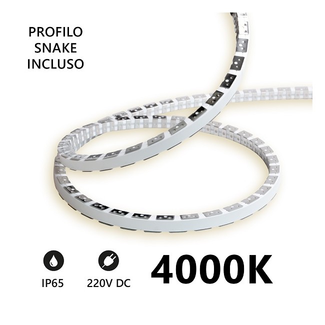Acquista Striscia LED Snake Flex 5m IP65 230V 4000K 11W/m | Tiessee...