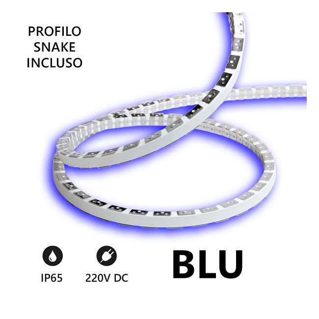 Acquista Striscia LED Snake Flex 5m IP65 230V BLU 11W/m | Tiesseele...