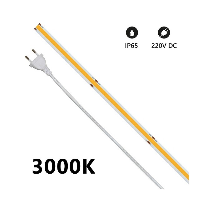 Acquista Striscia LEDCOB IP65 20 metri 3000K 220V 14W/m 1200lm/m | ...