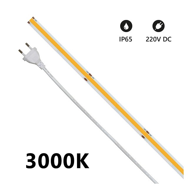 Acquista Striscia LEDCOB IP65 5m 3000K 220V 14W/m 1200lm/m | Tiesse...