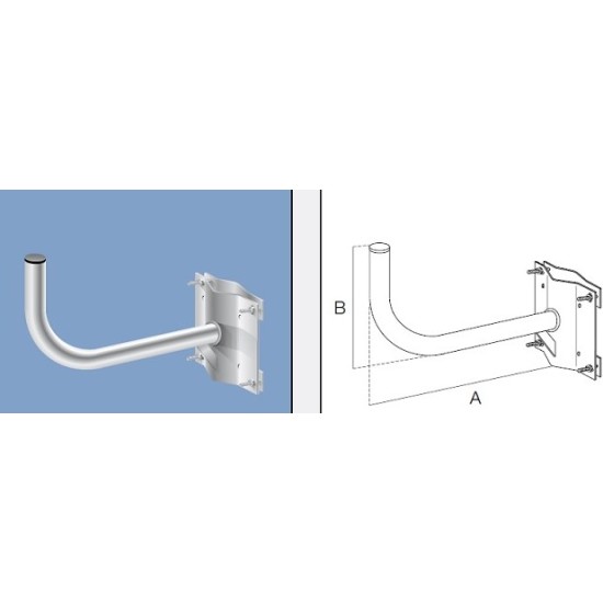 Acquista Supporto SAT da palo sporgente 460 mm con piastra 200x150x... 2