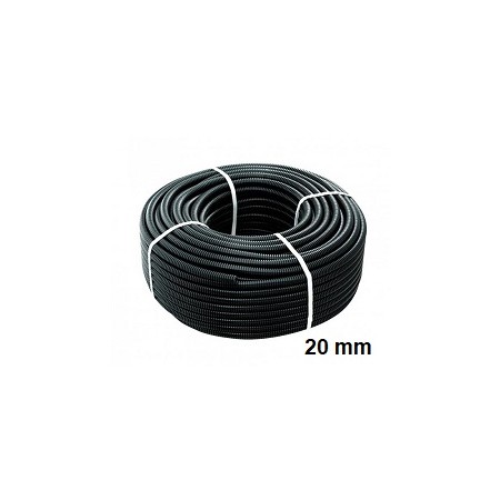 Acquista Tubo corrugato nero in pvc diametro 20mm confezione da 100...