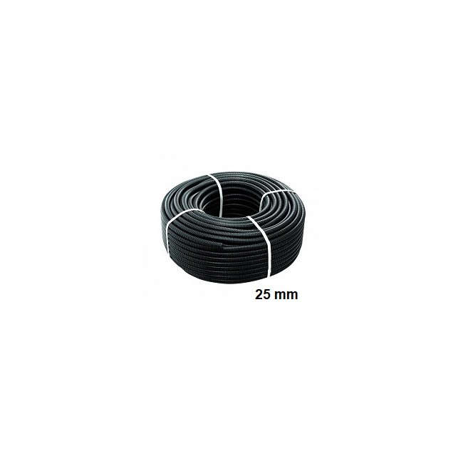 Acquista Tubo corrugato nero in pvc diametro 25mm confezione da 50m...
