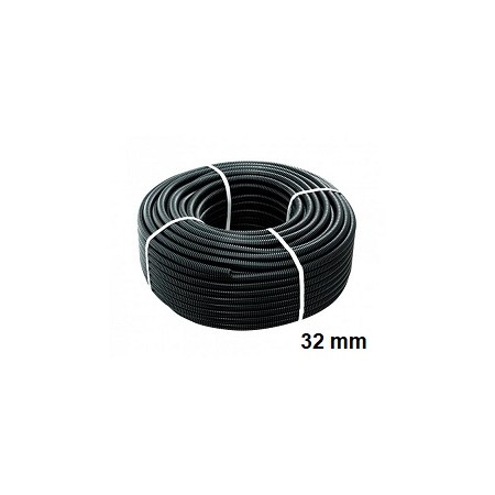 Acquista Tubo corrugato nero in pvc diametro 32mm confezione da 25m...