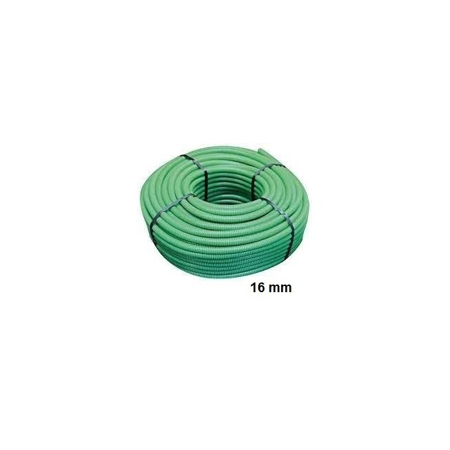 Acquista Tubo corrugato verde in pvc diametro 16mm confezione da100...