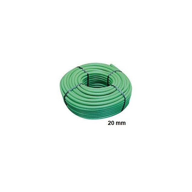 Acquista Tubo corrugato verde in pvc diametro 20mm confezione da 10...