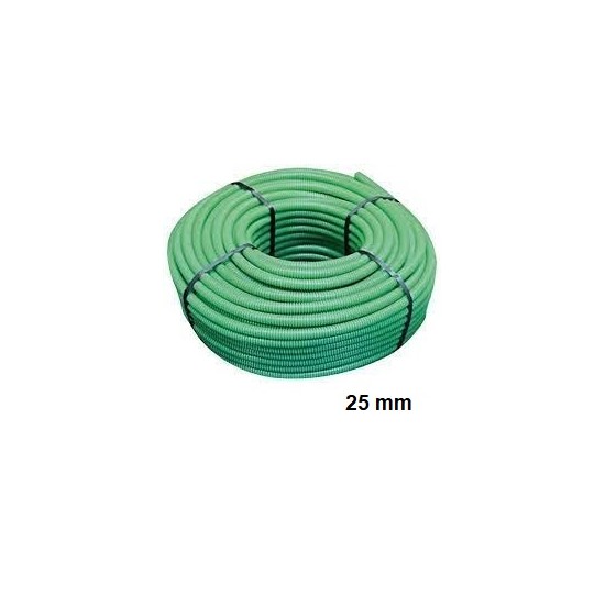 Acquista Tubo corrugato verde in pvc diametro 25mm confezione da 50...