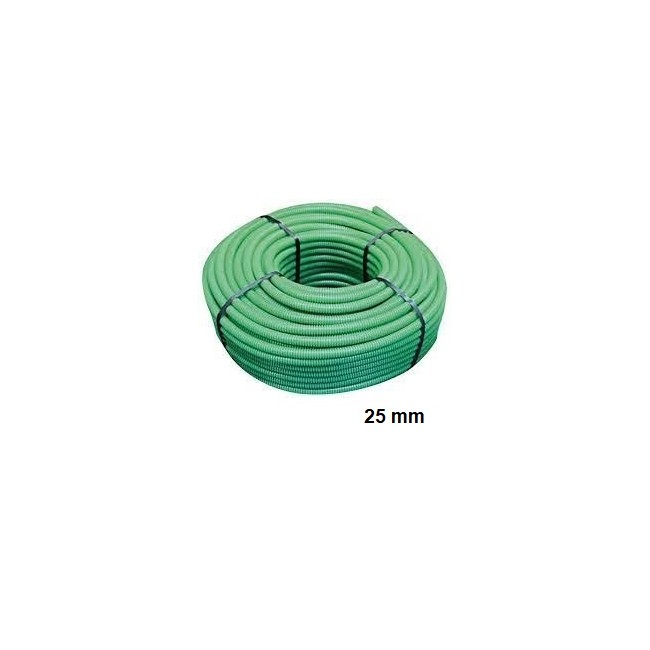 Acquista Tubo corrugato verde in pvc diametro 25mm confezione da 50...