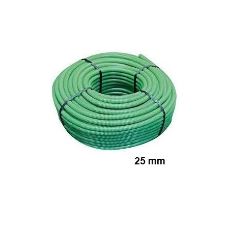 Acquista Tubo corrugato verde in pvc diametro 25mm confezione da 50...