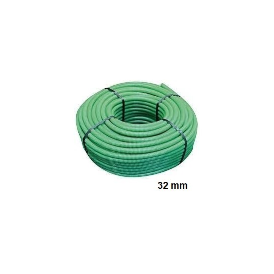 Acquista Tubo corrugato verde in pvc diametro 32mm confezione da 25...