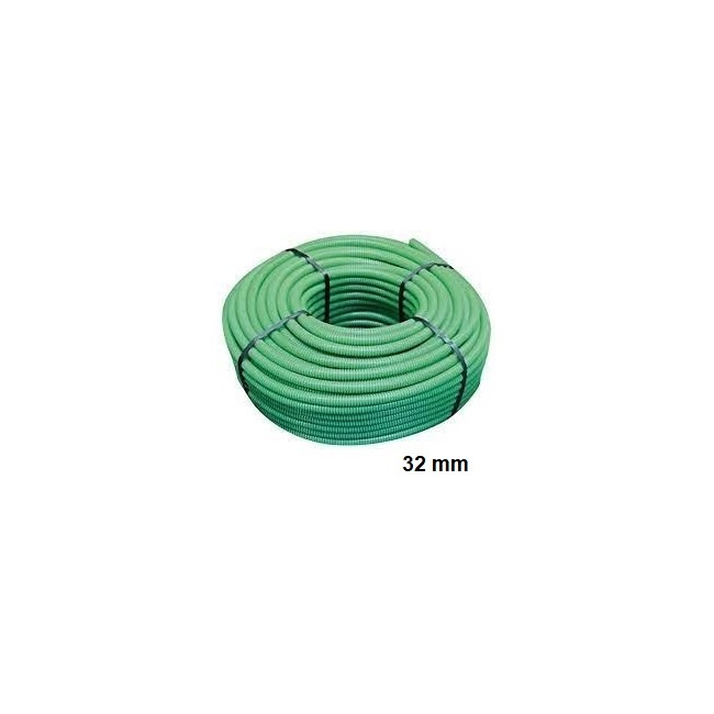 Acquista Tubo corrugato verde in pvc diametro 32mm confezione da 25...