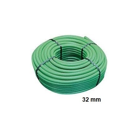 Acquista Tubo corrugato verde in pvc diametro 32mm confezione da 25...