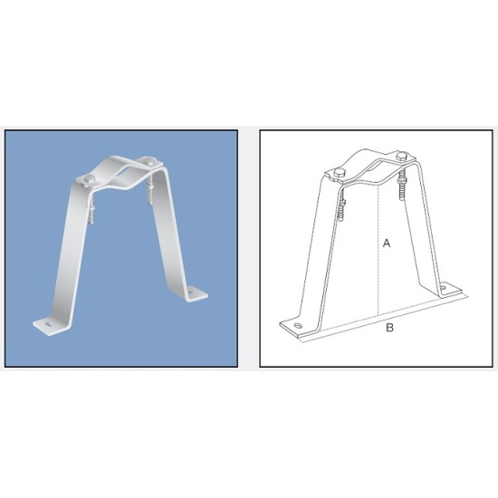 Acquista Zanca a U sporgente 10cm da muro per pali da 30 a 80 mm di... 2