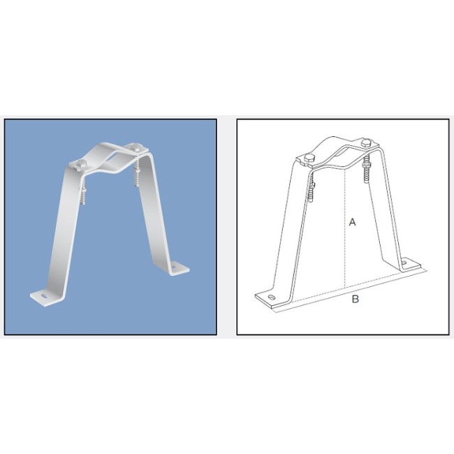 Acquista Zanca a U sporgente 10cm da muro per pali da 30 a 80 mm di...