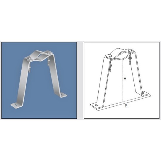 Acquista Zanca a U sporgente 20cm da muro per pali da 30 a 80 mm di... 2