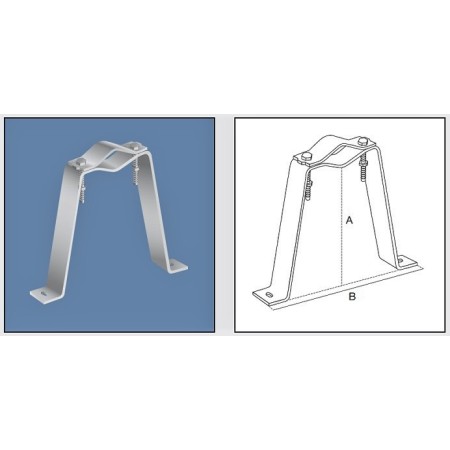 Acquista Zanca a U sporgente 20cm da muro per pali da 30 a 80 mm di...