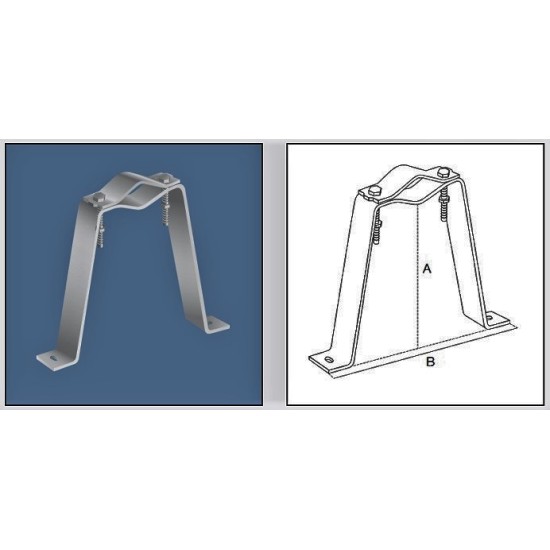 Acquista Zanca a U sporgente 30cm da muro per pali da 30 a 80 mm di... 2