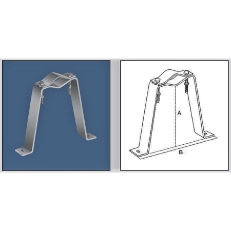 Acquista Zanca a U sporgente 30cm da muro per pali da 30 a 80 mm di...