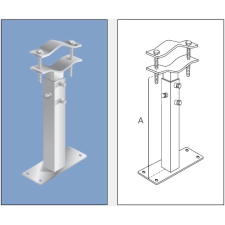 Acquista Zanca muro telescopica da 40 a 68Cm. Piastra 250x100x5 mm ...