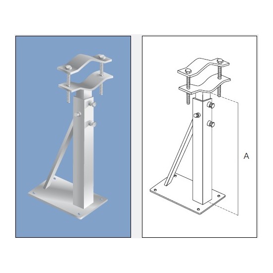 Acquista Zanca muro telescopica da 40 a 68Cm. Piastra 250x150x5 mm ... 2