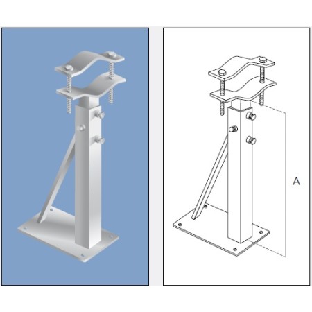 Acquista Zanca muro telescopica da 40 a 68Cm. Piastra 250x150x5 mm ...