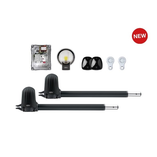 Kit per l’automazione di cancelli a battente con ante fino a 3 m, motori 24 Vdc,con centrale CT20324