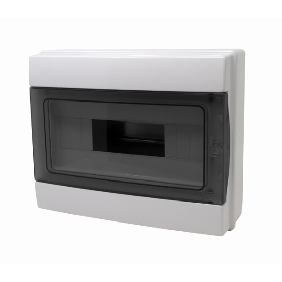 Centralino da parete con portello fumè IP65 12 moduli, grigio, 280x220x105 mm