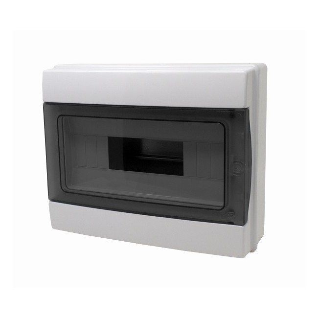 Centralino da parete con portello fumè IP65 12 moduli, grigio, 280x220x105 mm