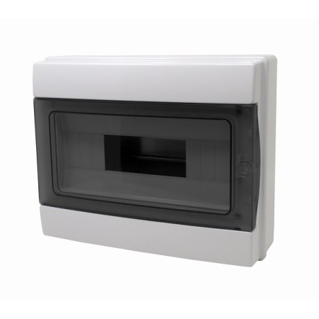 Centralino da parete con portello fumè IP65 12 moduli, grigio, 280x220x105 mm